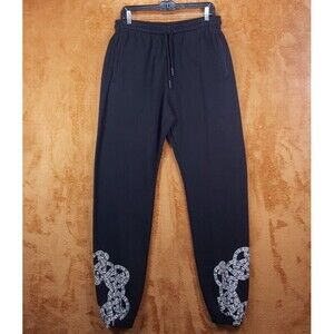 MARCELO BURLON Sweatpants Mens Medium Black Pull On Pocket Snake Wings Logo $490